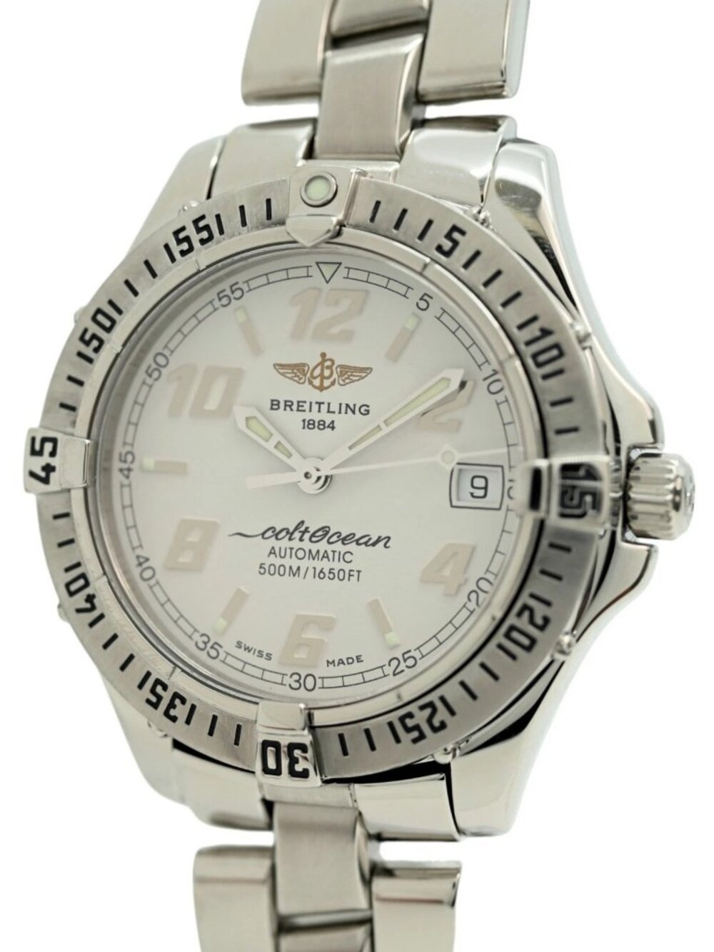 Breitling Men's 38mm Colt 500M White Dial Automatic Swiss SS Watch! Ref: A17350! - Picture 7 of 8